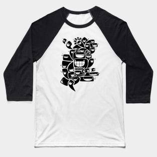 Happy Squiggles - 1-Bit Oddity - Black Version Baseball T-Shirt